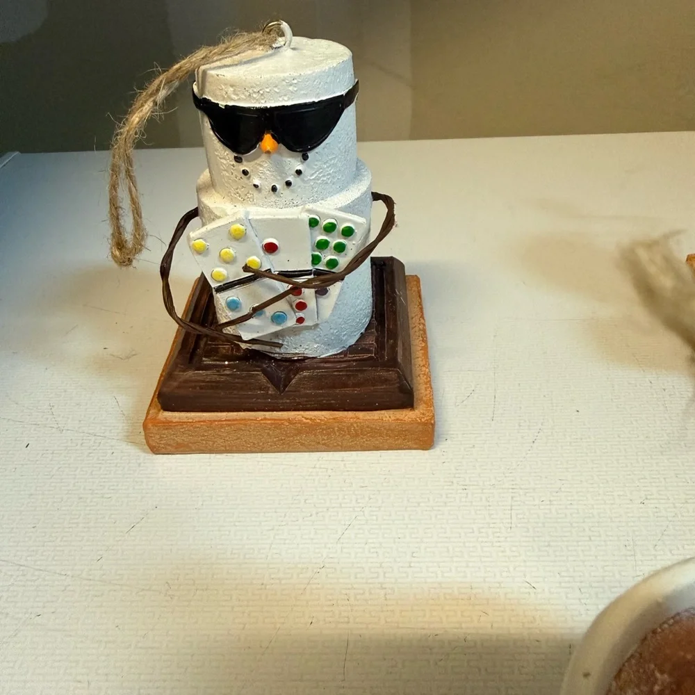 Bundle of 6 Snowman Marshmallow Christmas Ornaments